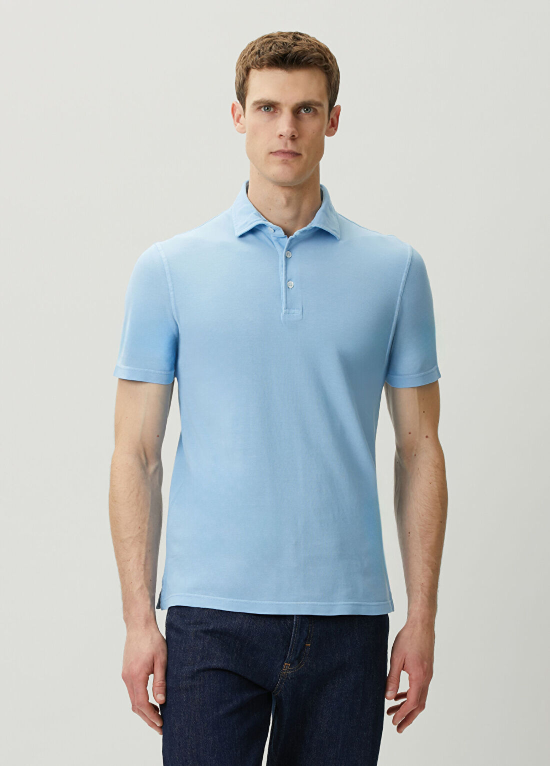 Fedeli Mavi Polo Yaka T-shirt