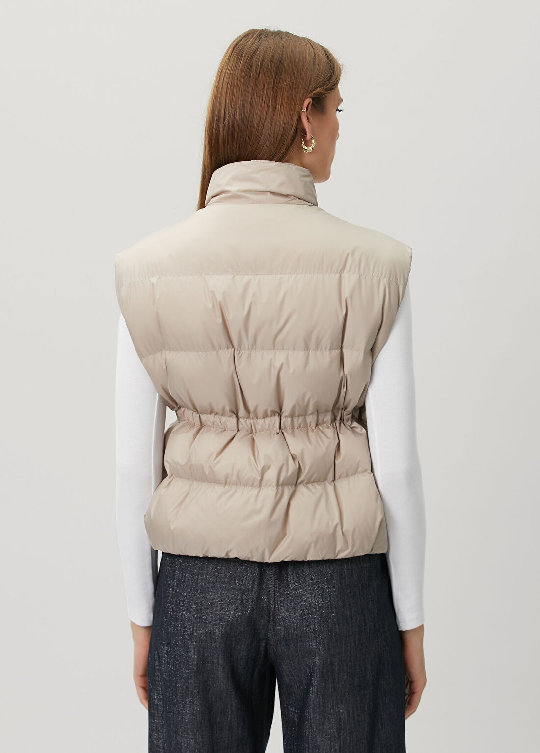Brunello Cucinelli Bej Puffer Yelek görsel 4