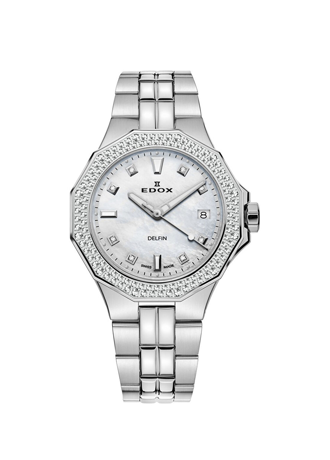 Edox Delfin 53020-3D120M-NADN Gümüş Çelik Kadın Kol Saati
