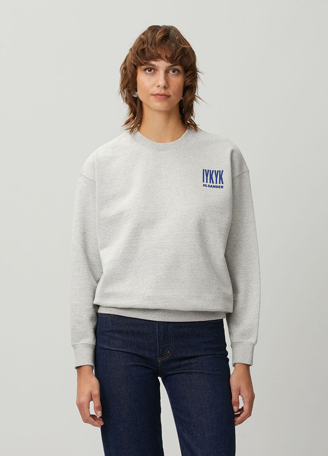 Jil Sander Açık Gri Logolu Sweatshirt