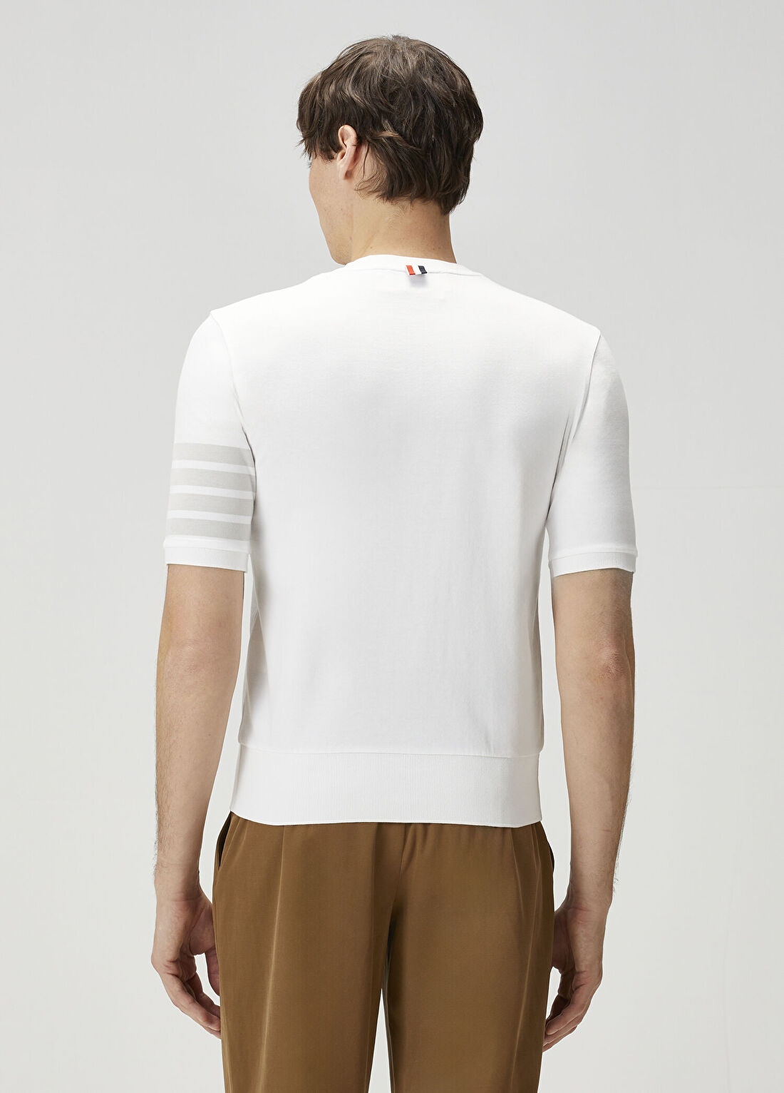 Thom Browne Beyaz Şerit Detaylı T-shirt görsel 4