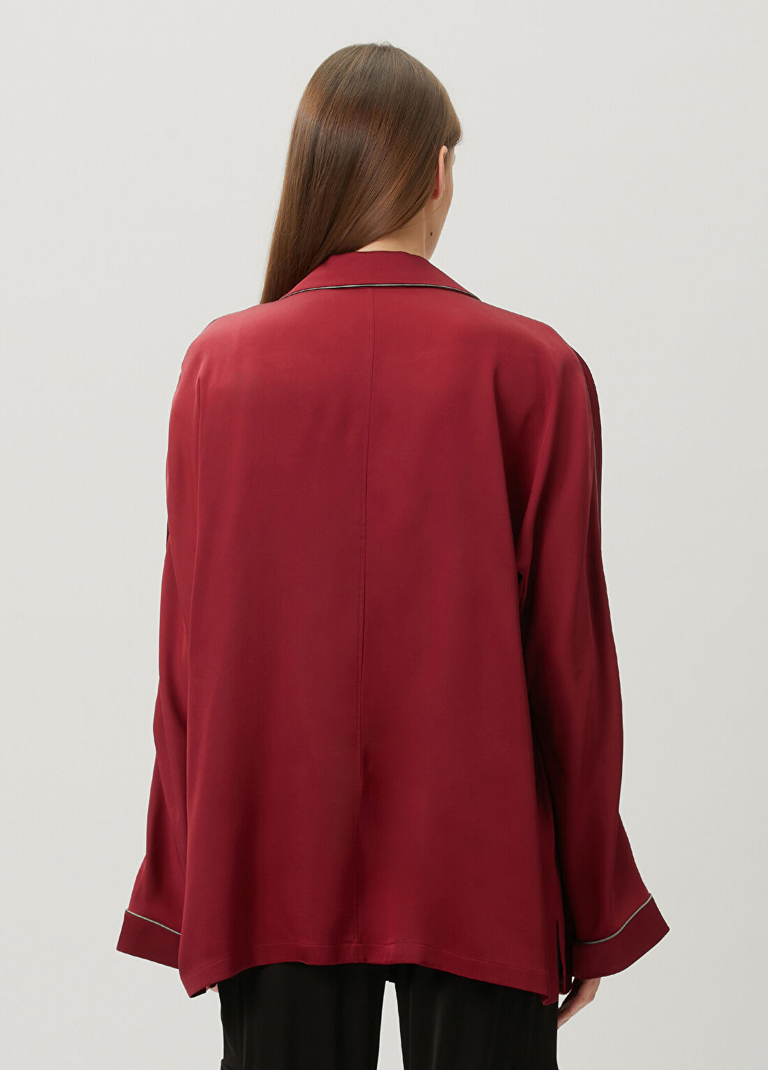 Givenchy Bordo İpek Gömlek görsel 4