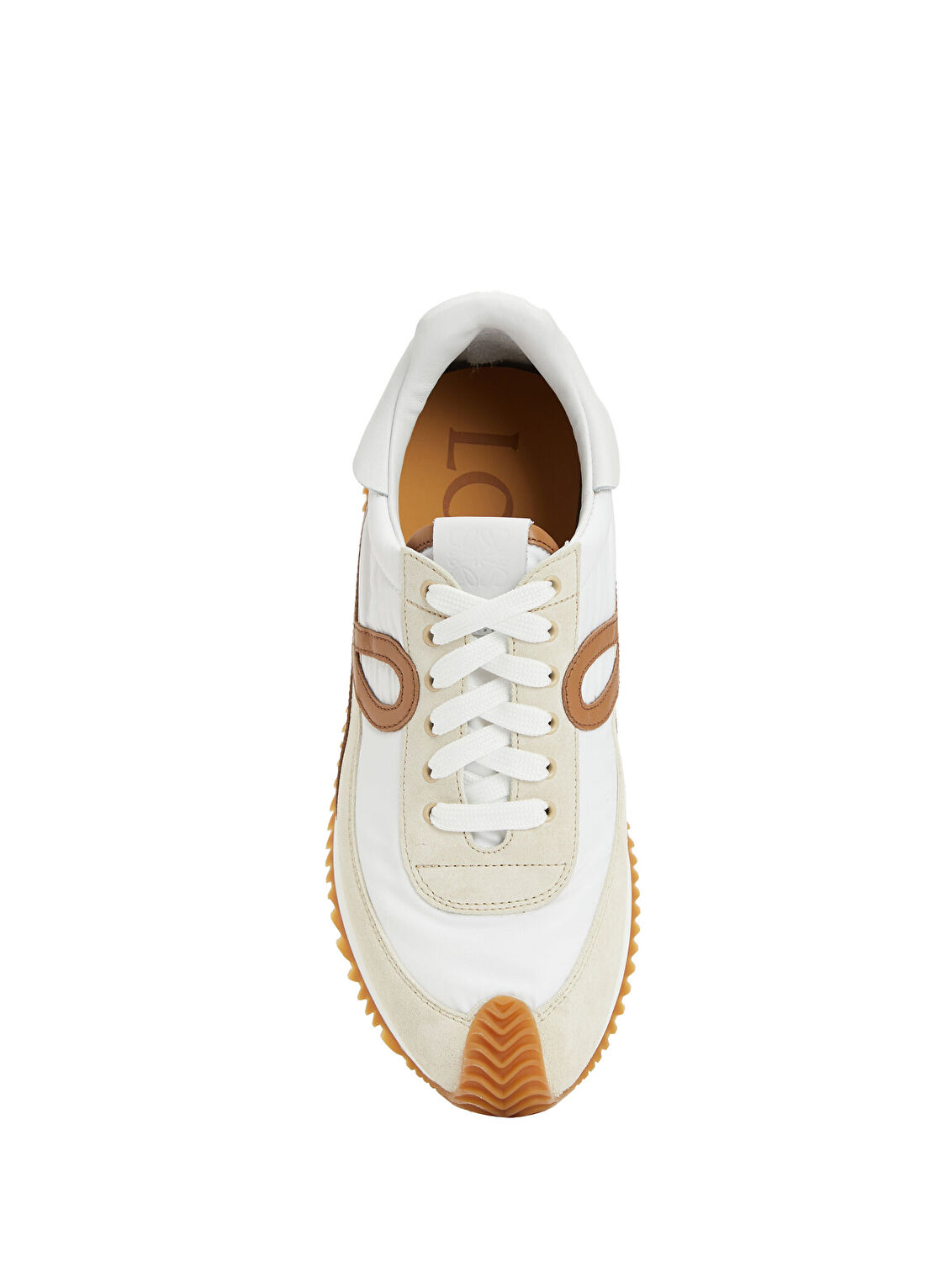 Loewe Flow Runner 2 Kahverengi Beyaz Kadın Deri Sneaker görsel 4