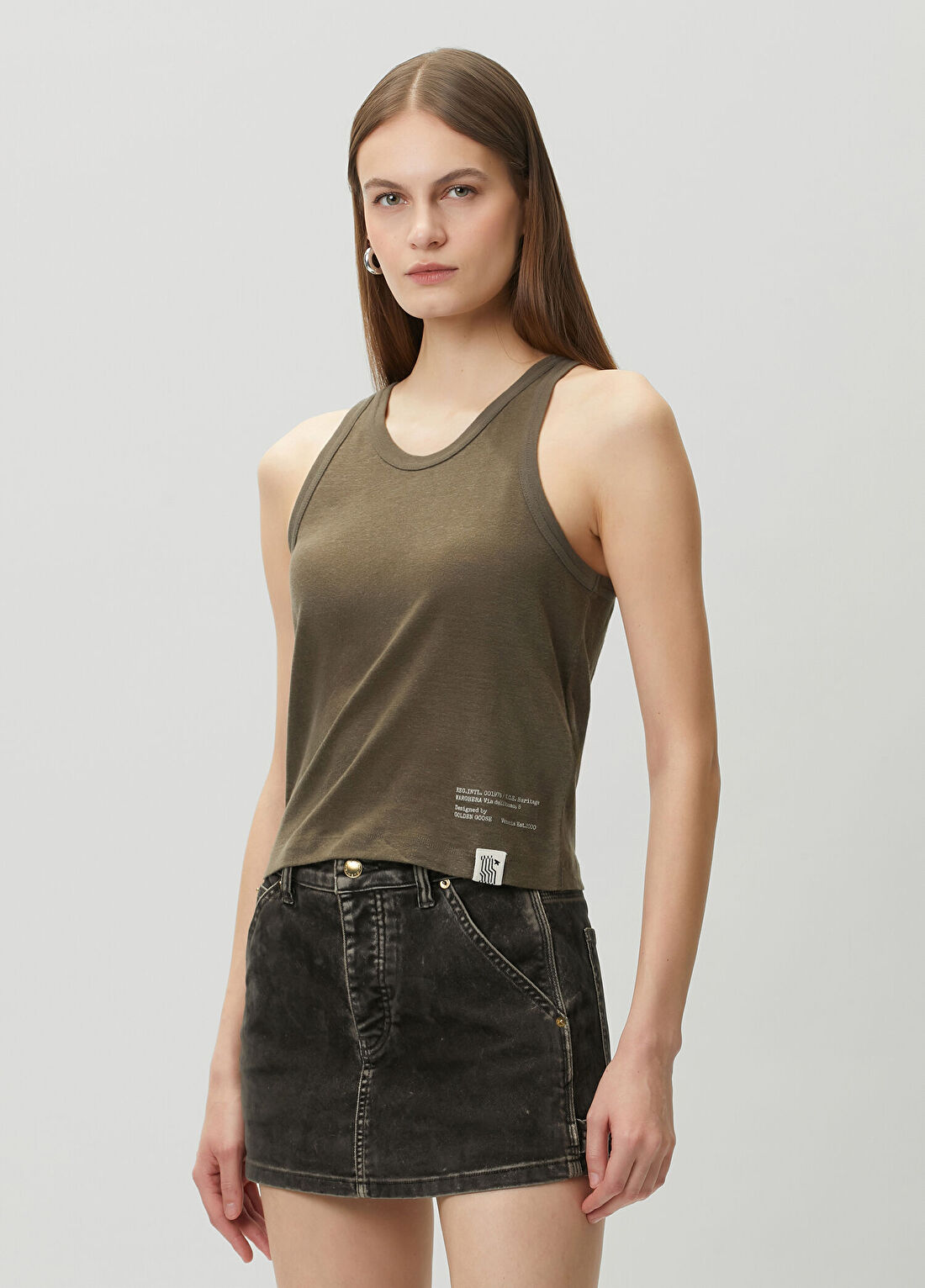 Golden Goose Haki Keten Atlet görsel 3