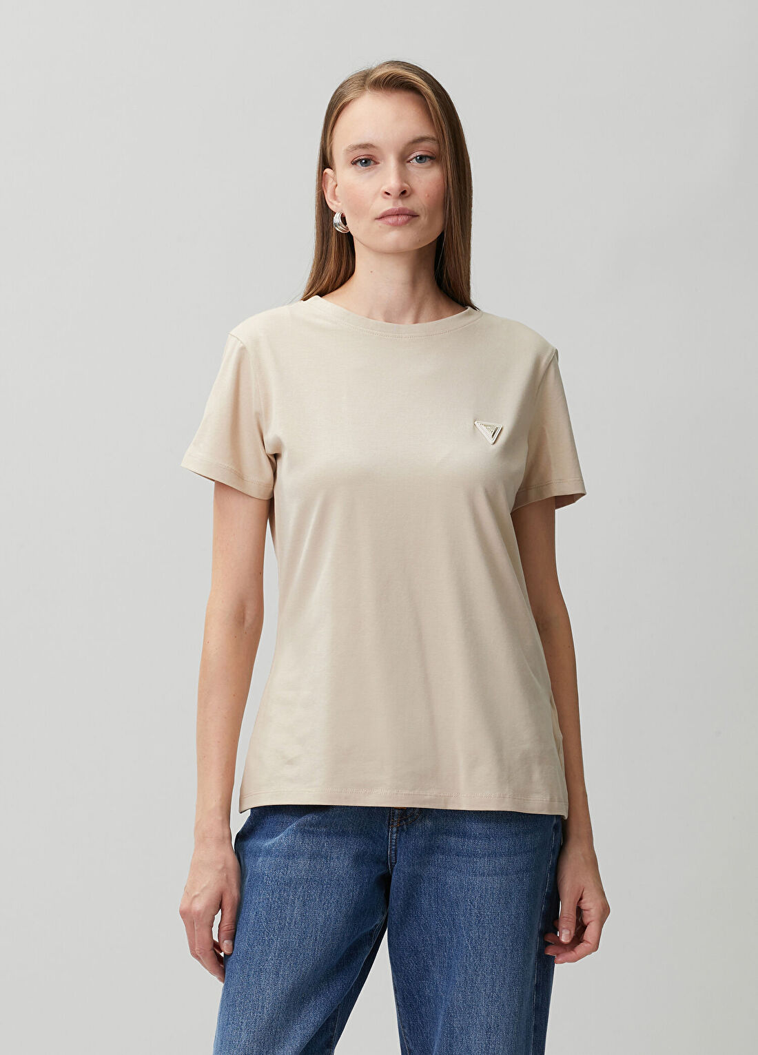Guess Colette Regular Fit Bej T-shirt