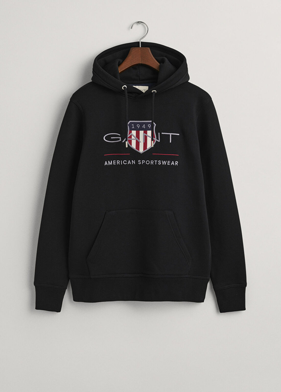Gant Siyah Logolu Kapüşonlu Regular Fit Erkek Sweatshirt görsel 3