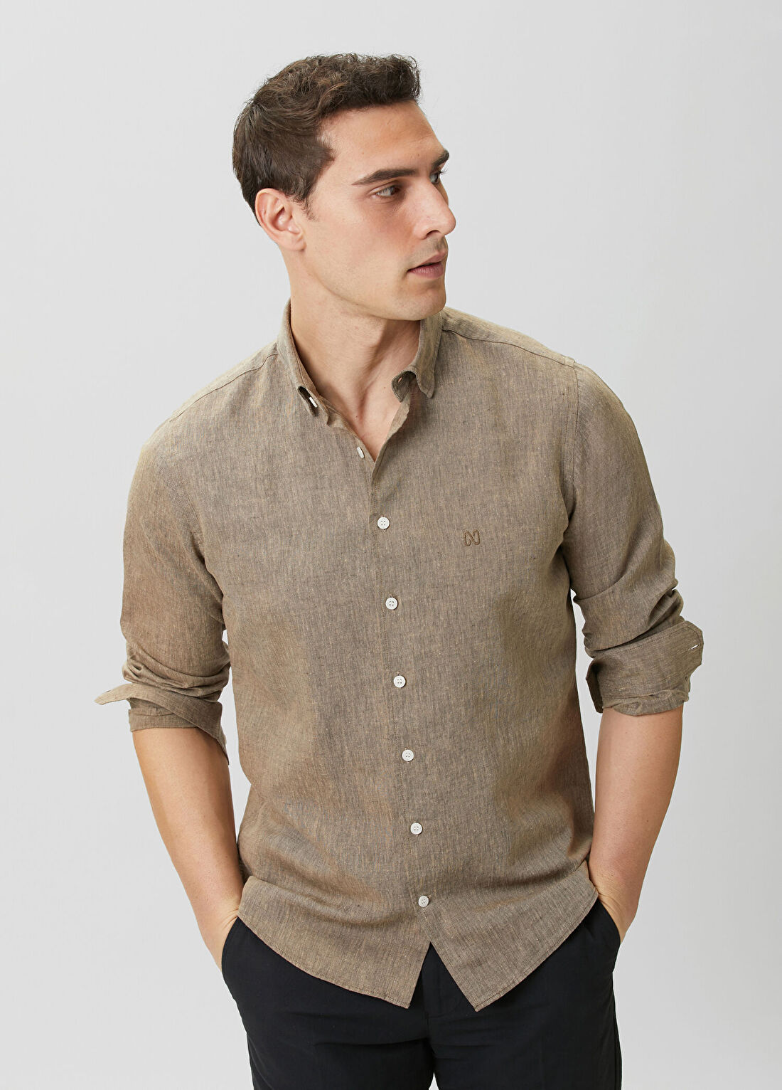 Network Slim Fit Vizon Keten Gömlek