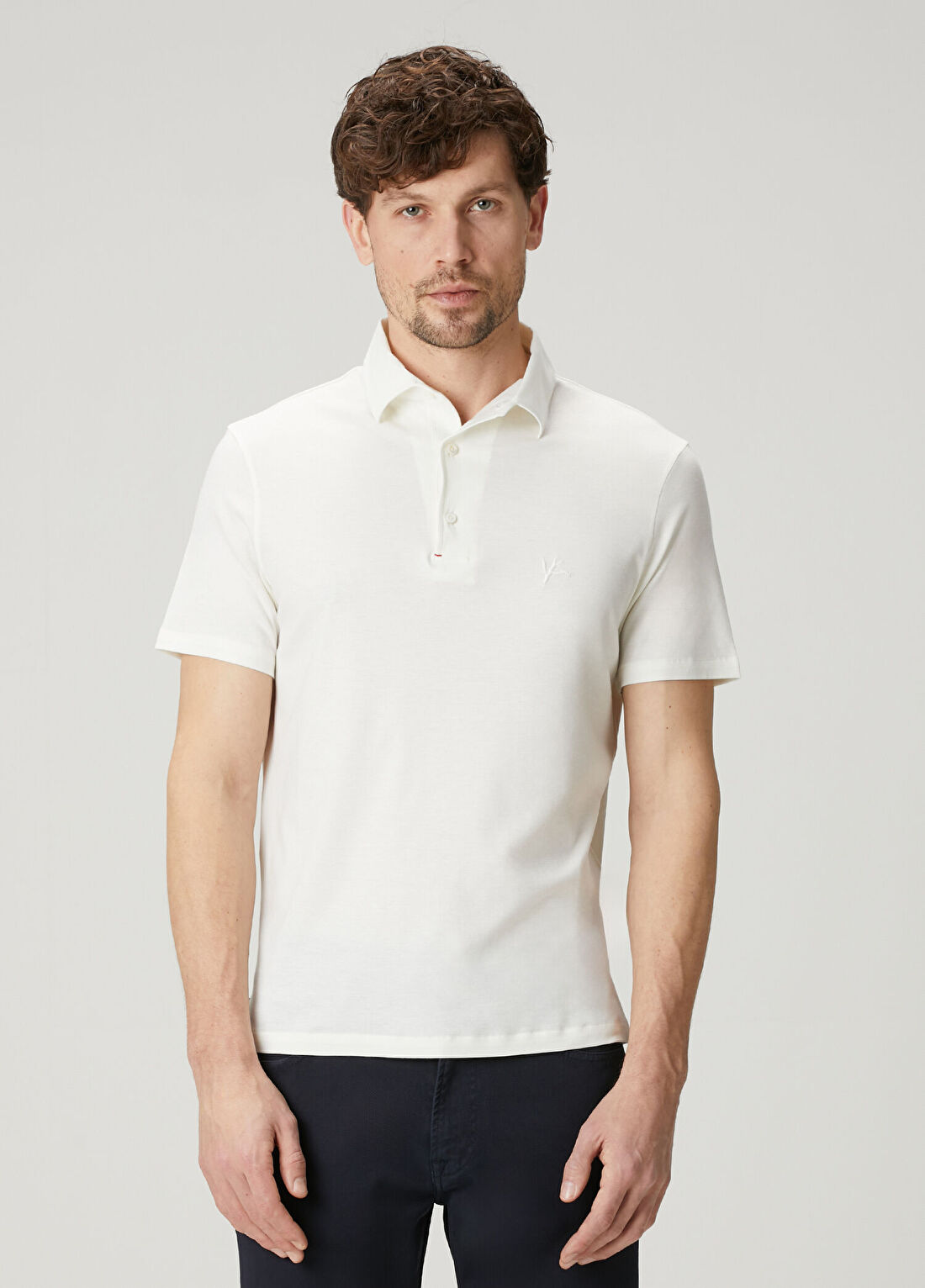 Isaia Beyaz Polo Yaka T-shirt