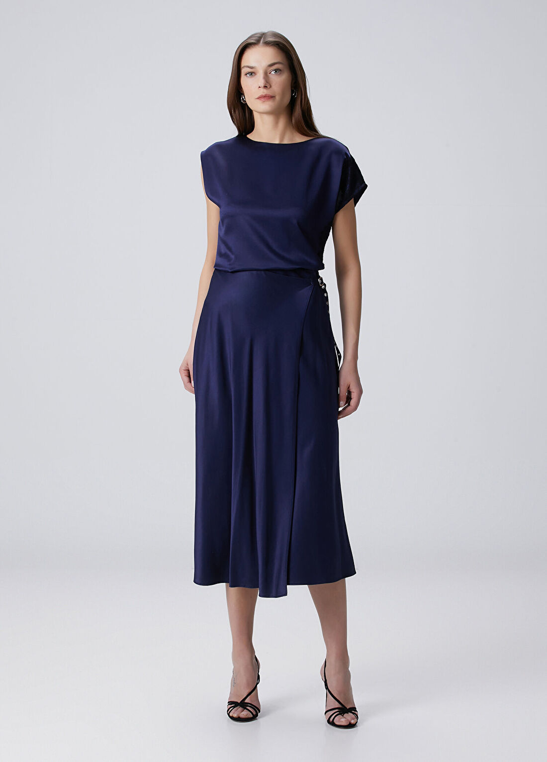 Beymen Collection Lacivert Dantelli Yün Karışımlı Bluz görsel 2