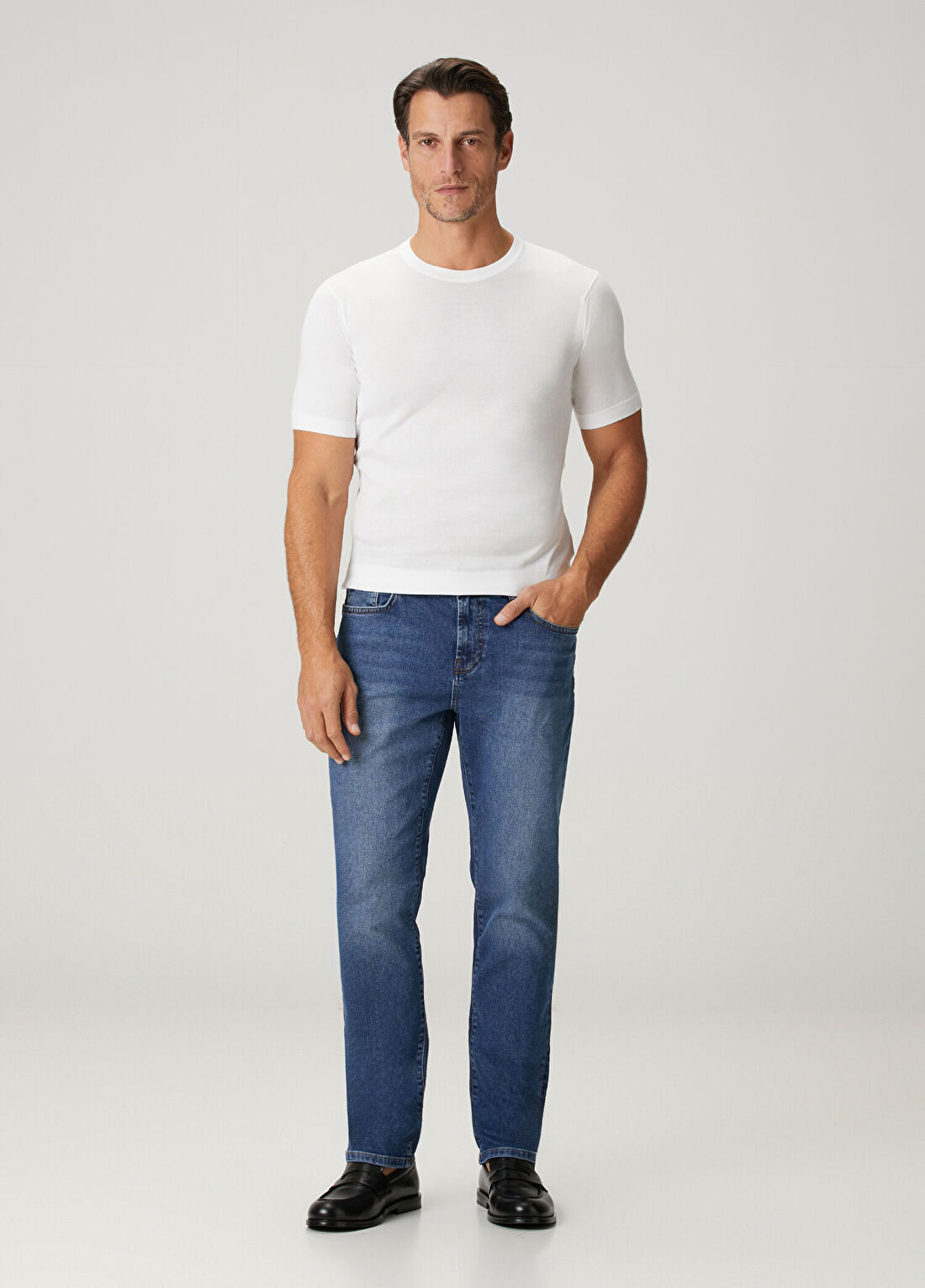 John Smedley Lorca Beyaz Basic T-shirt görsel 2