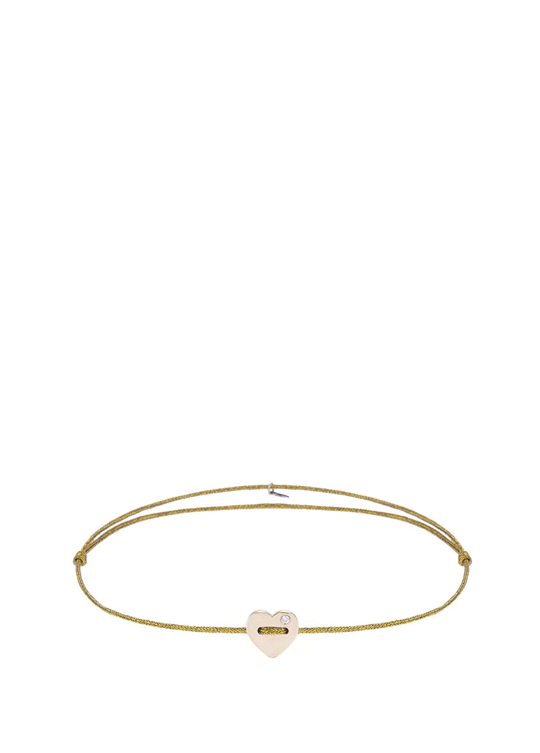 Juju Heart Gold 14 Ayar Altın Unisex İp Bileklik