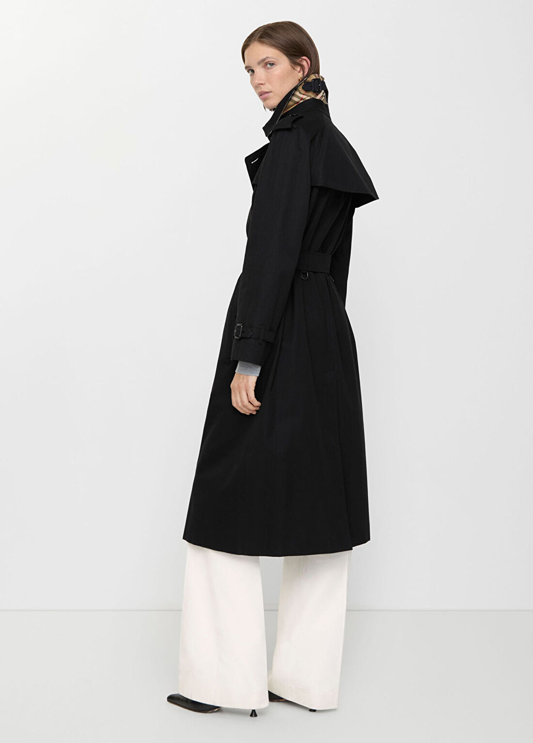 Burberry Long Waterloo Heritage Siyah Kadın Trençkot görsel 3