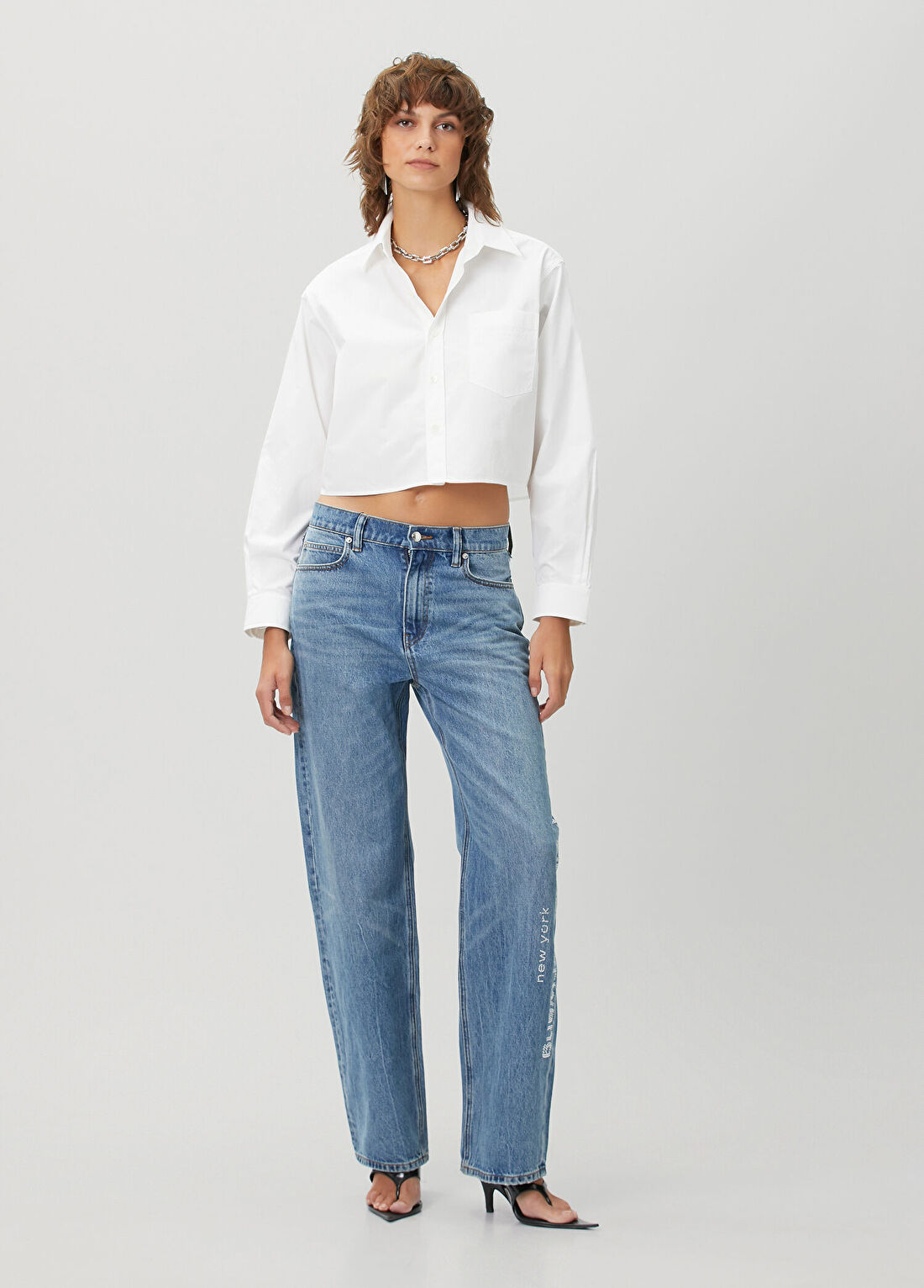 Alexander Wang Mirror Logo Mavi Jean Pantolon