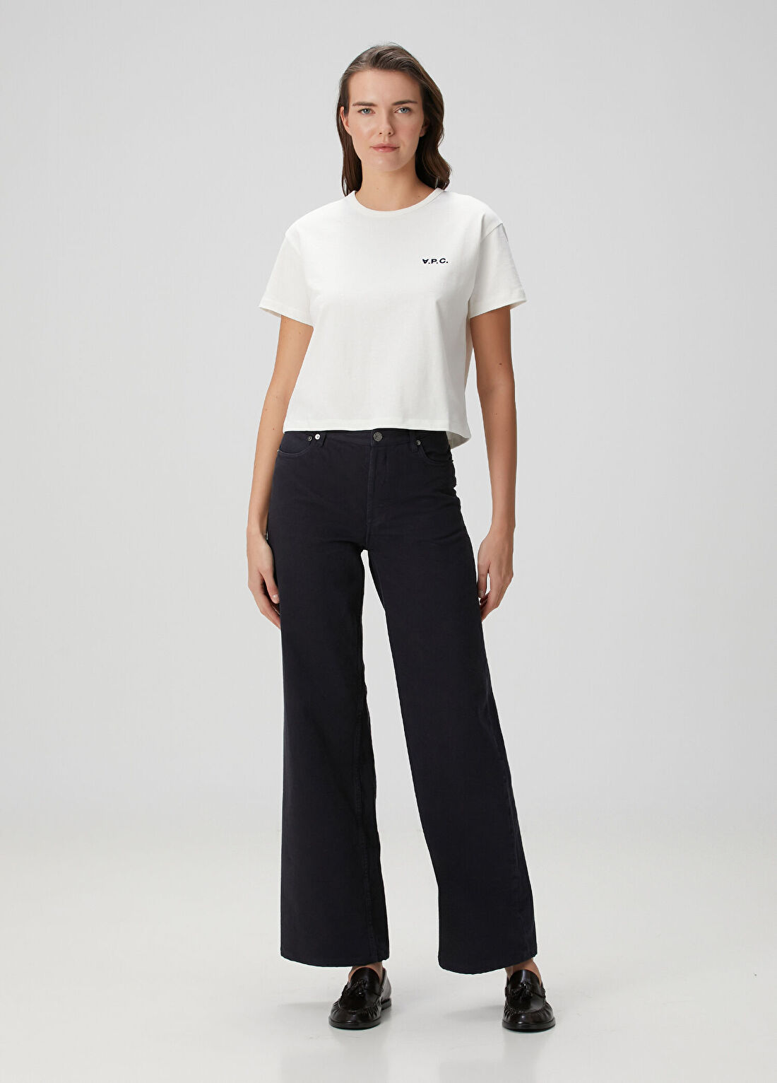 A.P.C. Beyaz Logo Baskılı T-shirt görsel 2
