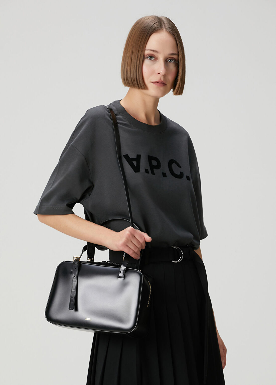 A.P.C. Siyah Kadın Deri Çanta görsel 2