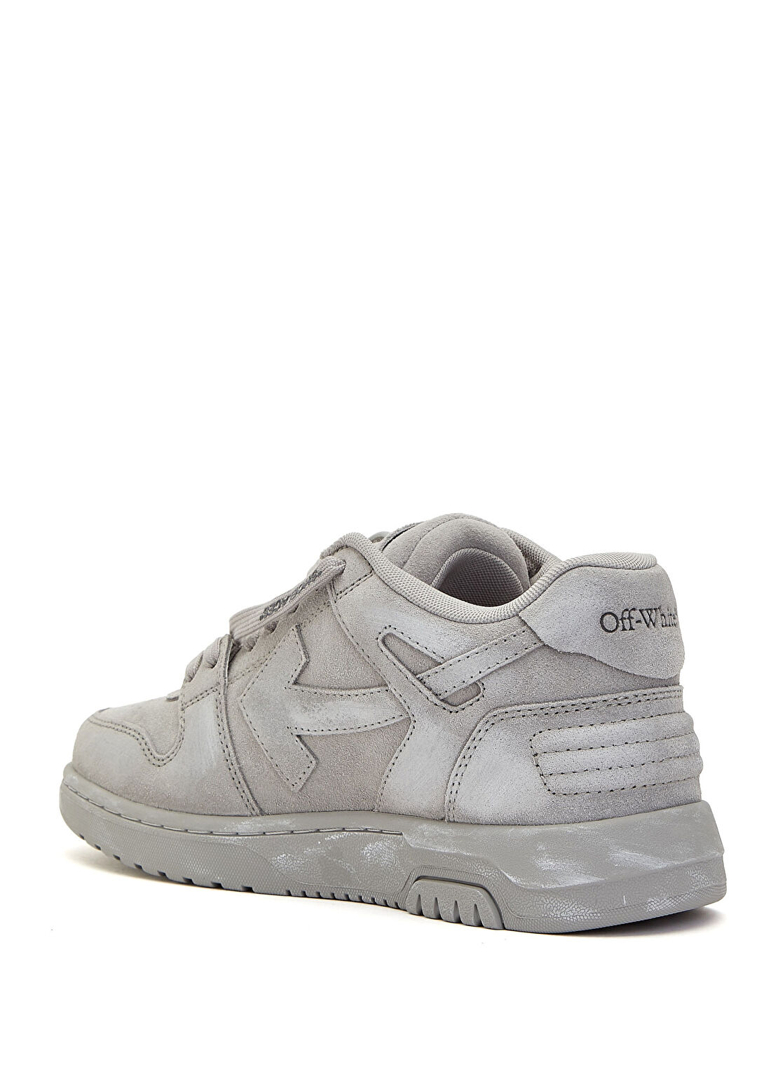 Off-White Gri Kadın Deri Sneaker görsel 3