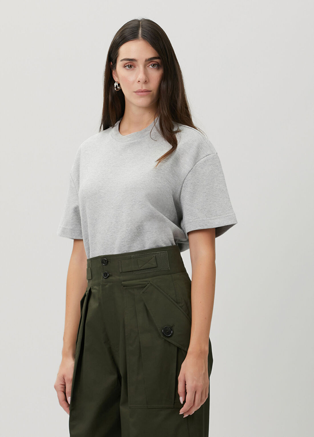 The Frankie Shop Gri T-shirt görsel 3