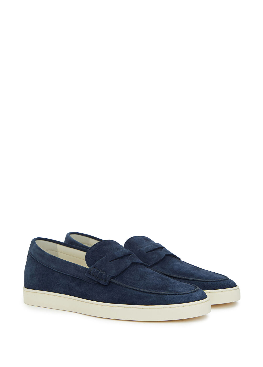 Brunello Cucinelli Lacivert Erkek Süet Loafer görsel 2