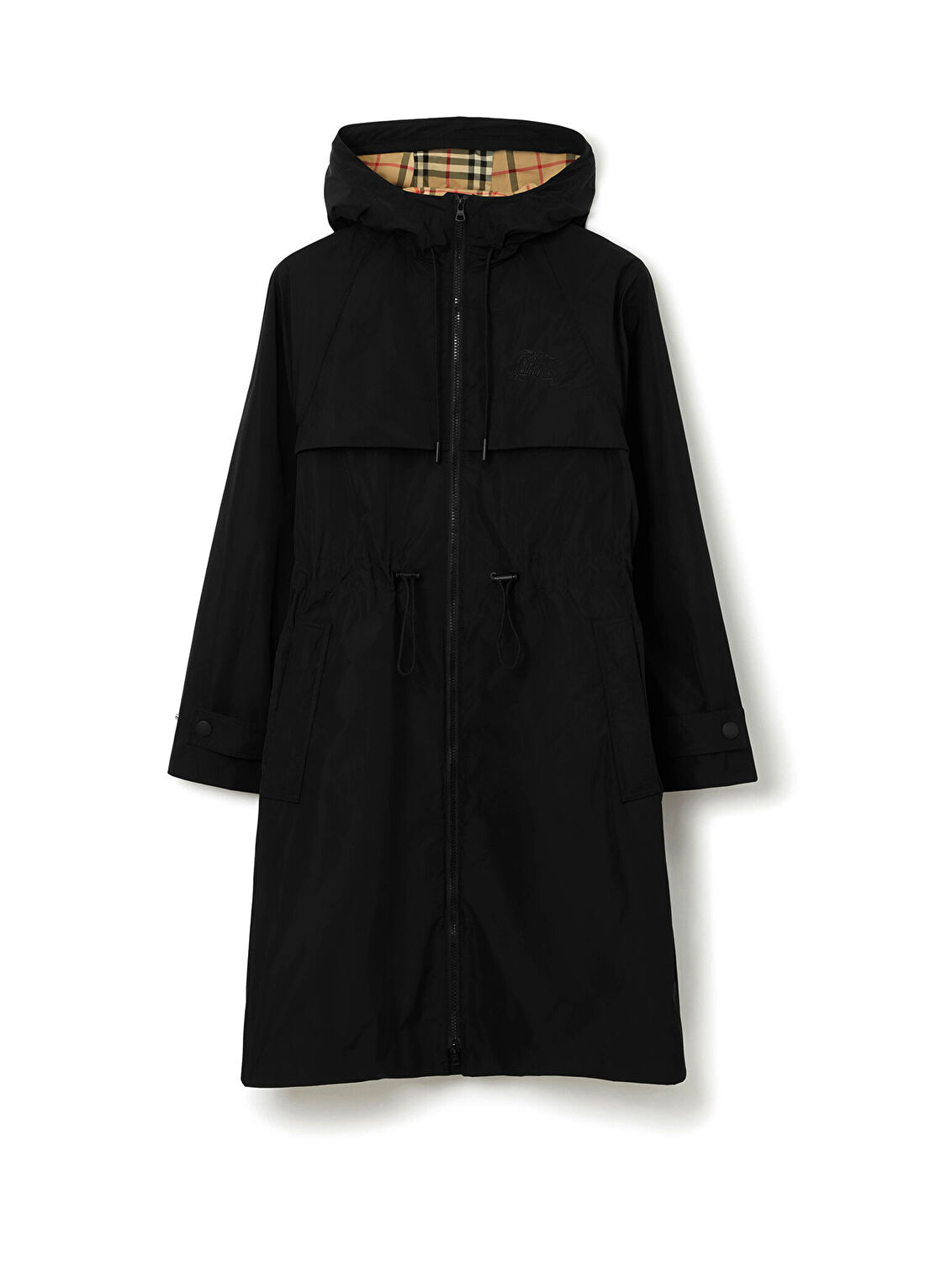 Burberry Lightweight Siyah Kapüşonlu Kadın Parka Mont