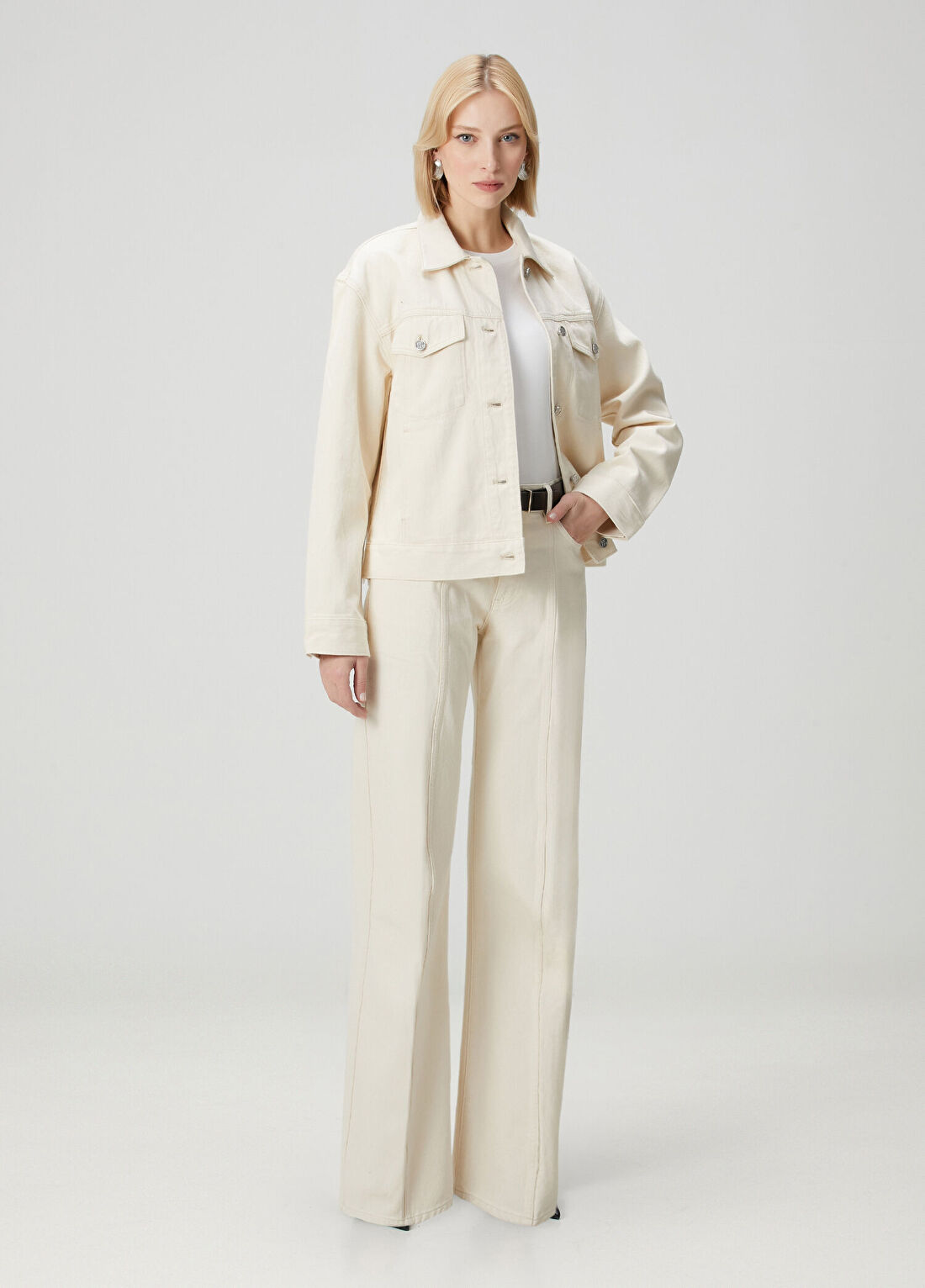 Helmut Lang Ekru Jean Pantolon