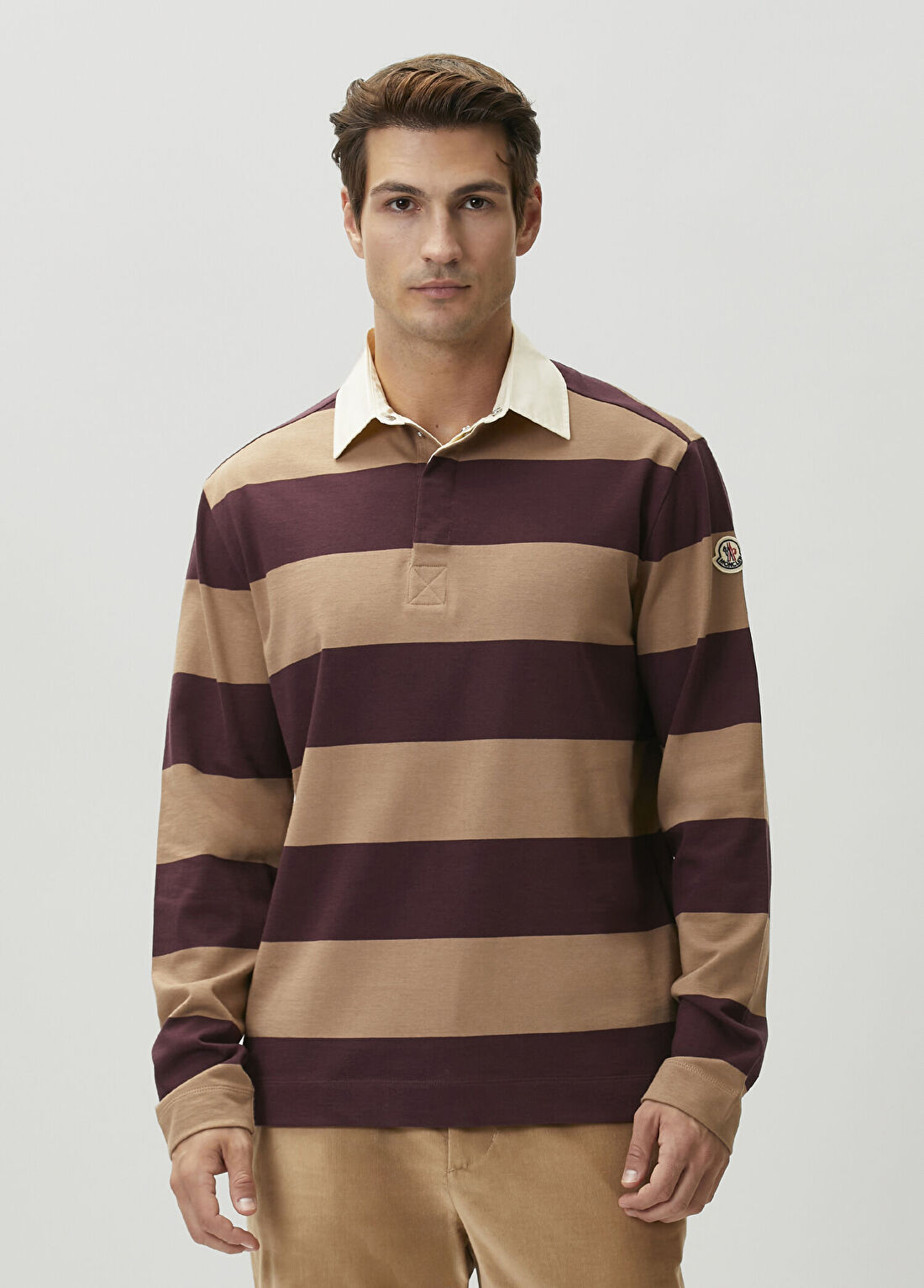Moncler Bej Polo Yaka T-shirt