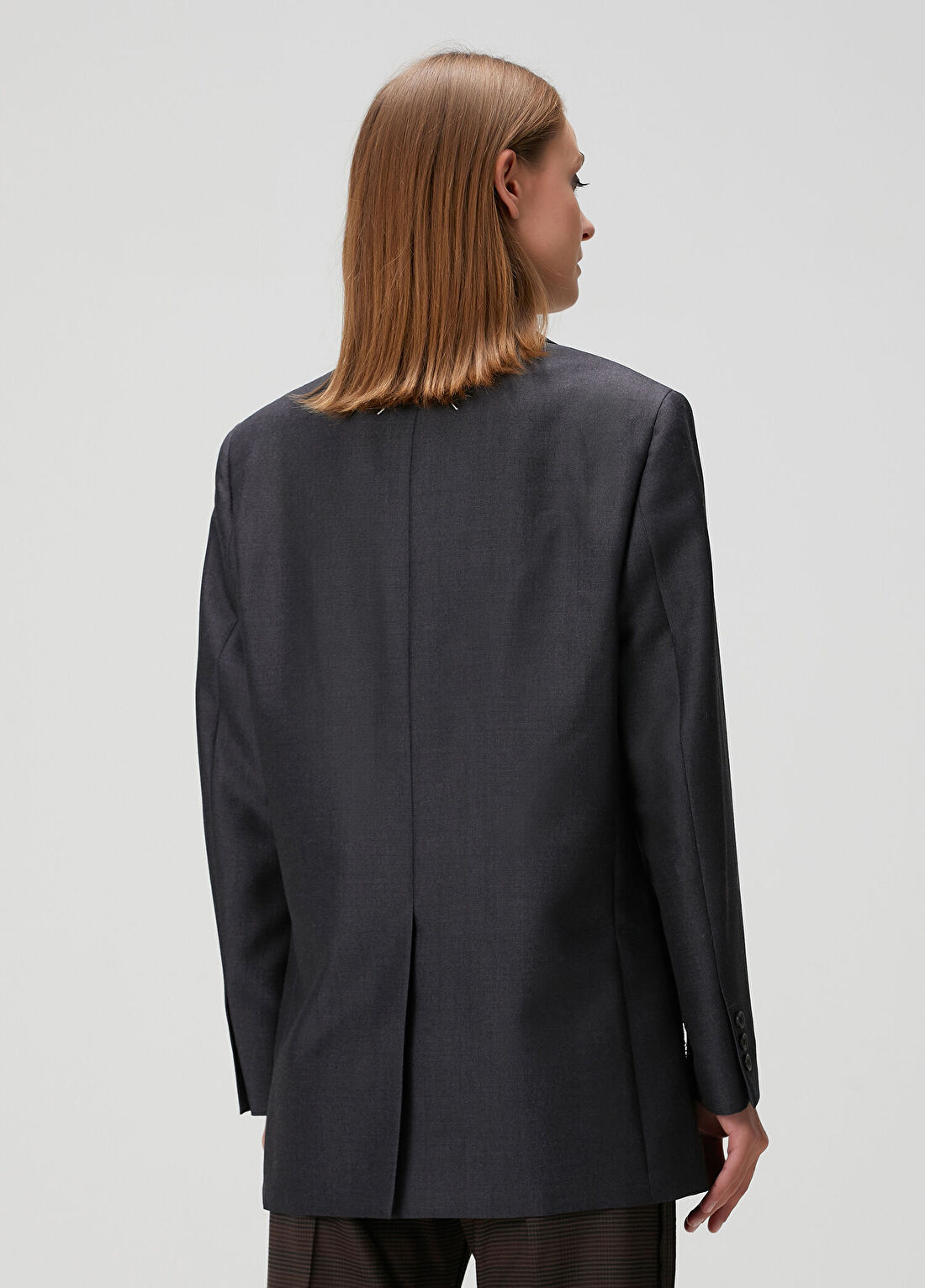 Maison Margiela Antrasit Yün Blazer görsel 4