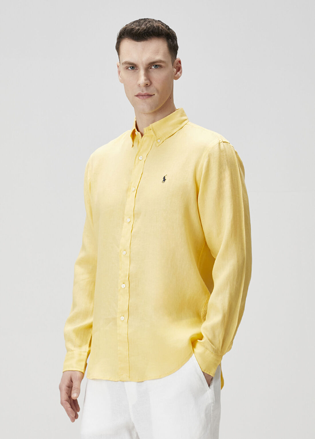 Polo Ralph Lauren Sarı Keten Gömlek görsel 3