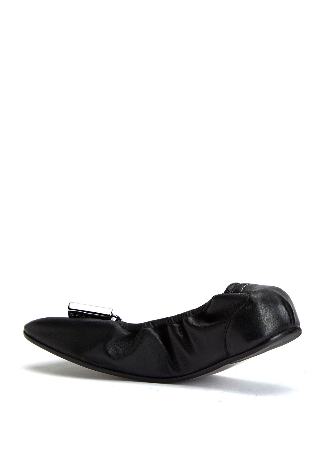 MM6 Maison Margiela Siyah Logolu Deri Babet görsel 3