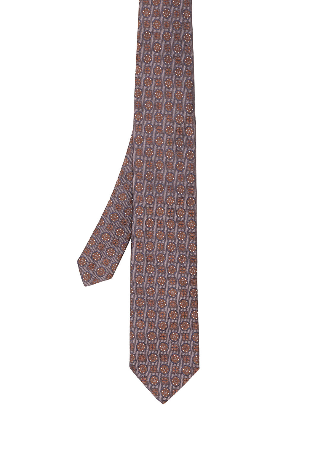Beymen Collection Kahverengi Desenli İpek Kravat