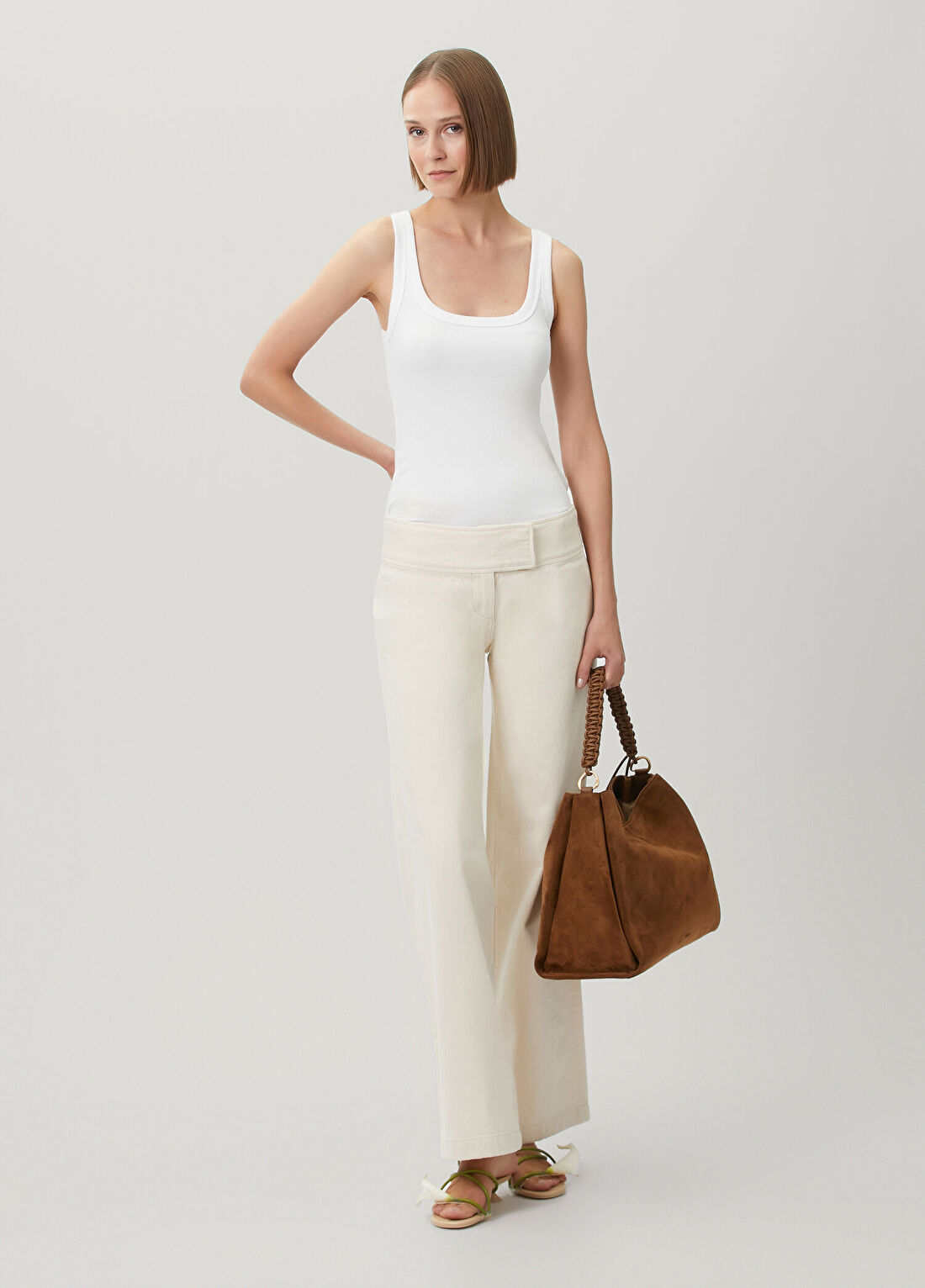 Cult Gaia Yael Loose Fit Ekru Jean Pantolon