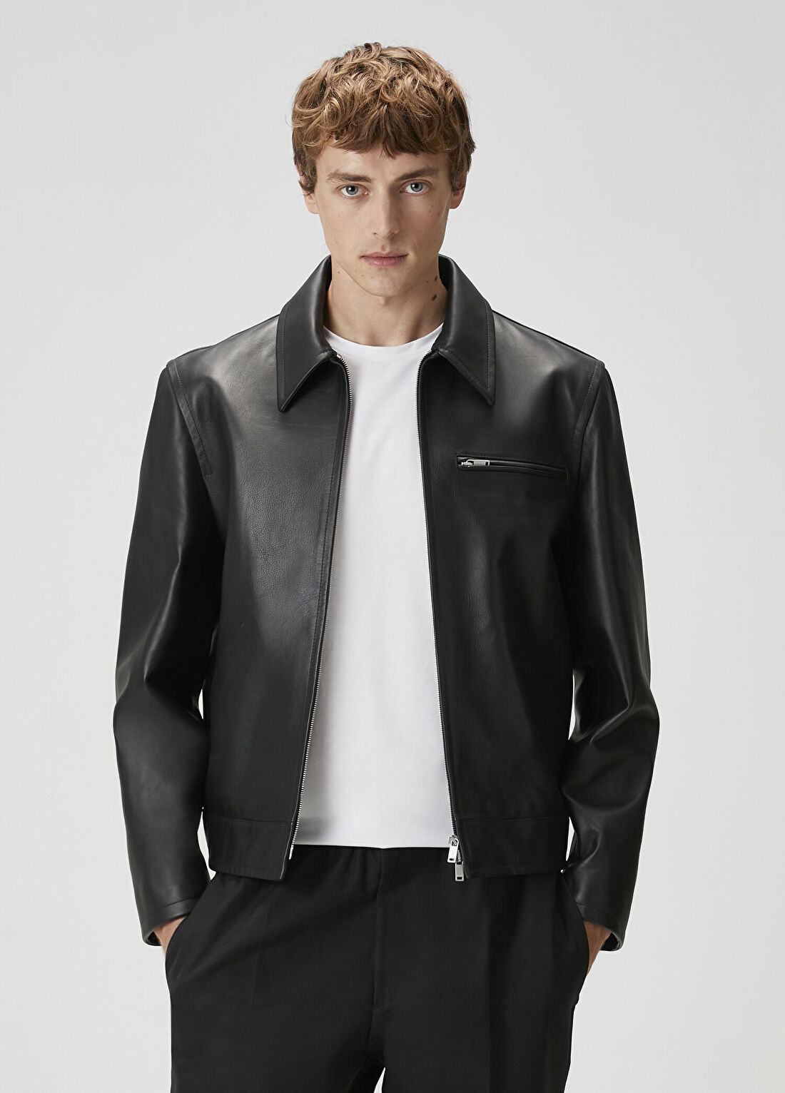 Jil Sander Siyah Deri Ceket