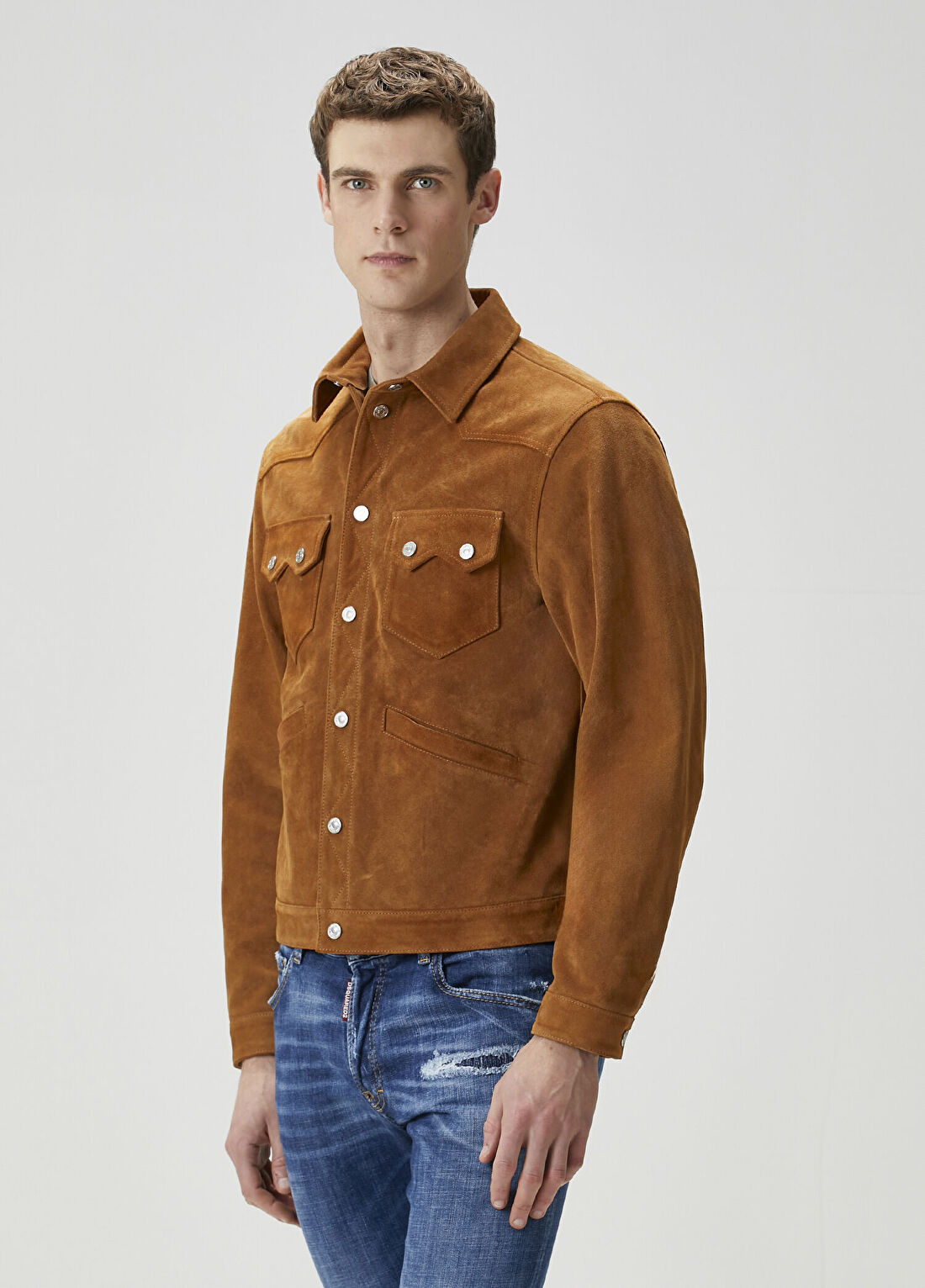 Dsquared2 Taba Boxy Süet Ceket görsel 3