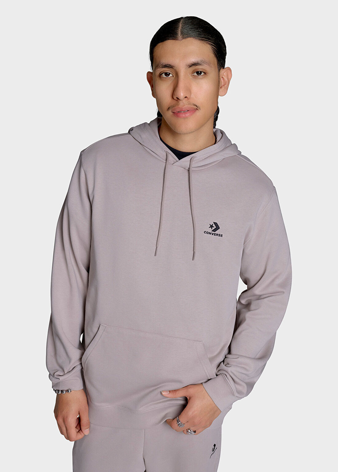 Converse Bej Kapüşonlu Erkek Sweatshirt