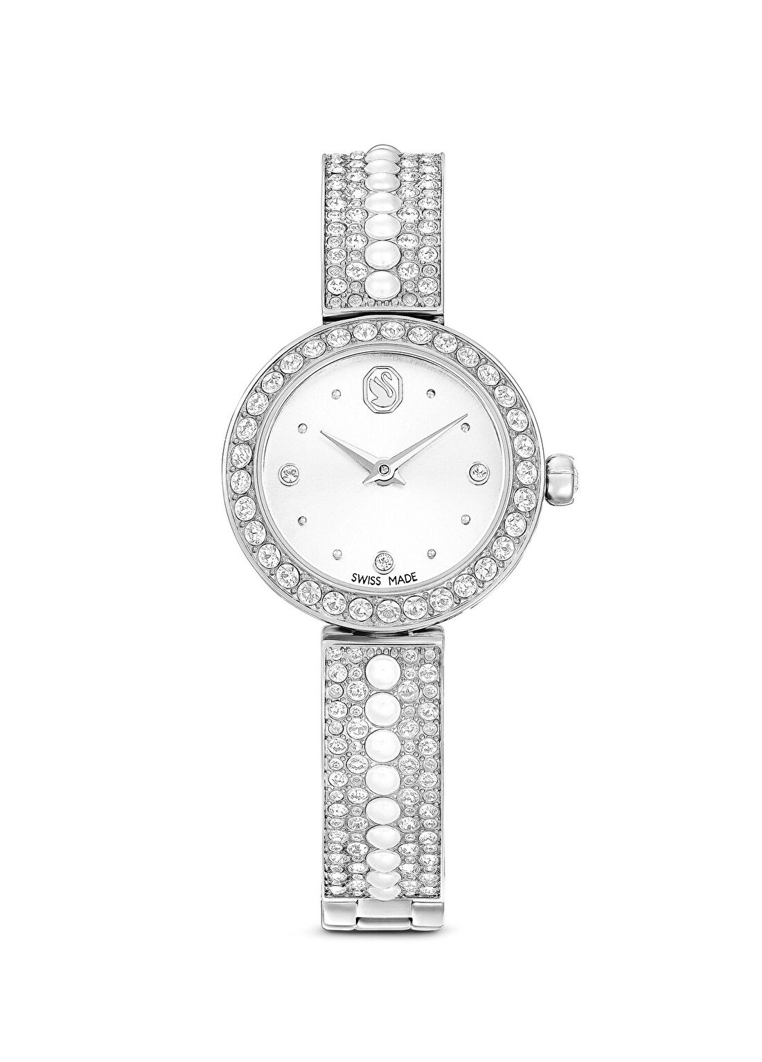 Swarovski Matrix Pearl Bangle Beyaz Kadın Kol Saati