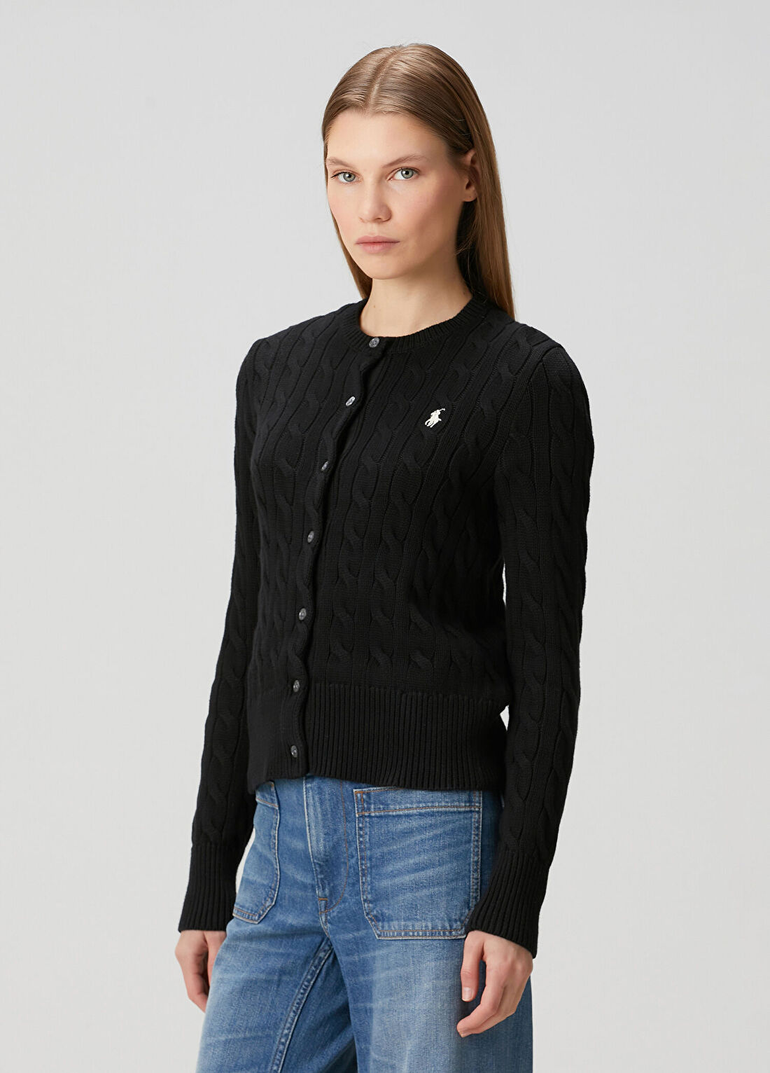 Polo Ralph Lauren Siyah Saç Örgü Hırka görsel 3
