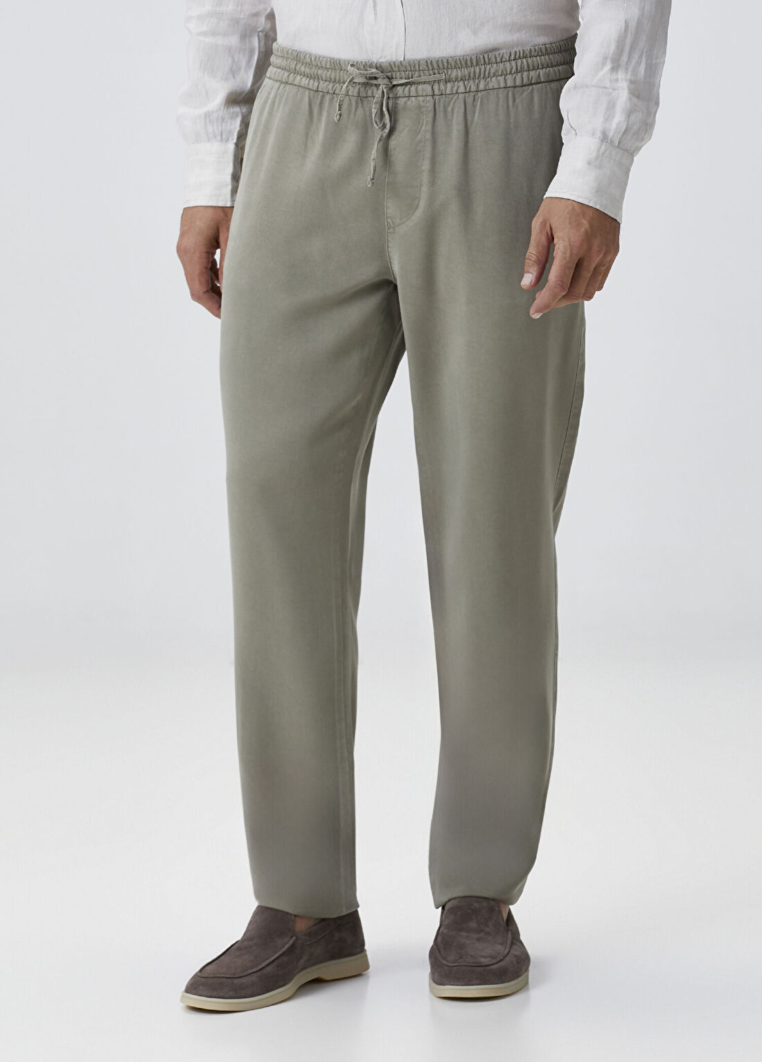 Beymen Collection Su Yeşili Beli Büzgülü Lyocell Spor Pantolon görsel 2