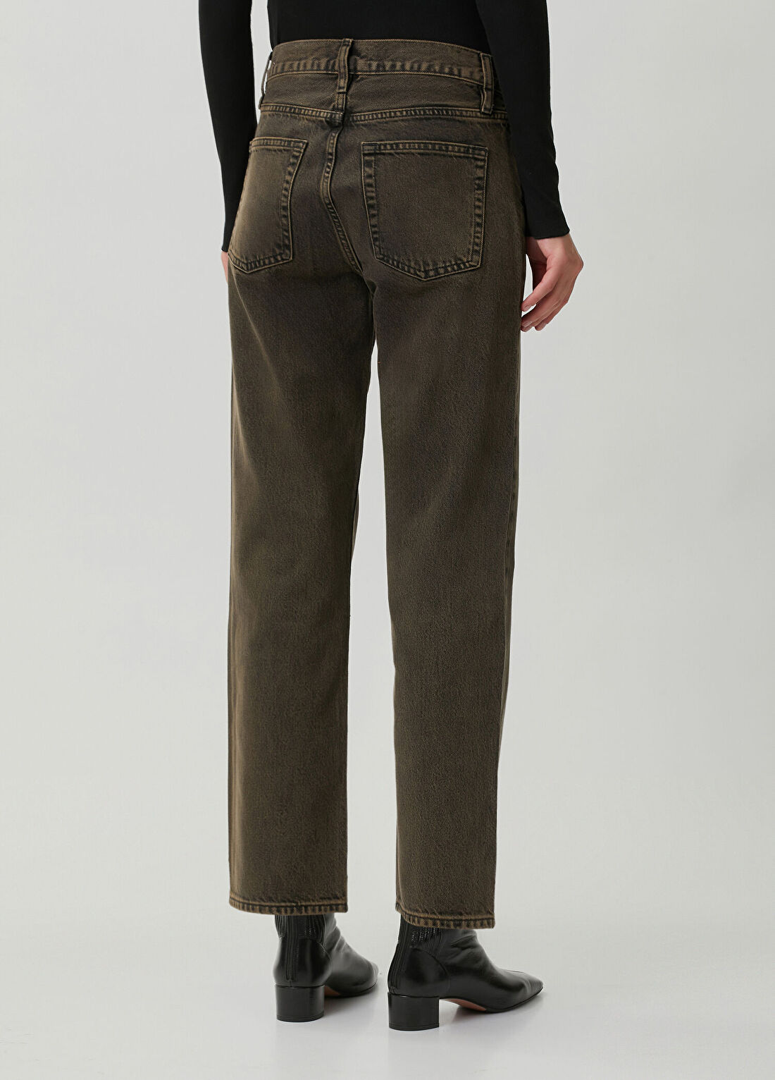 Frame Denim The Hang Kahverengi Straight Leg Jean Pantolon görsel 4