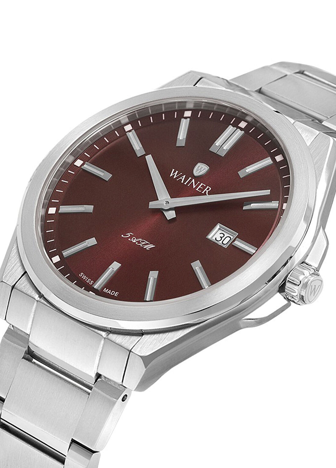 Wainer WA.17700-B Gümüş Metal Erkek Kol Saati görsel 4
