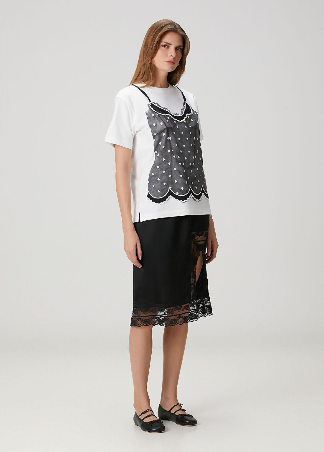 Marc Jacobs Trompe L'oeil Cami Beyaz T-shirt görsel 2