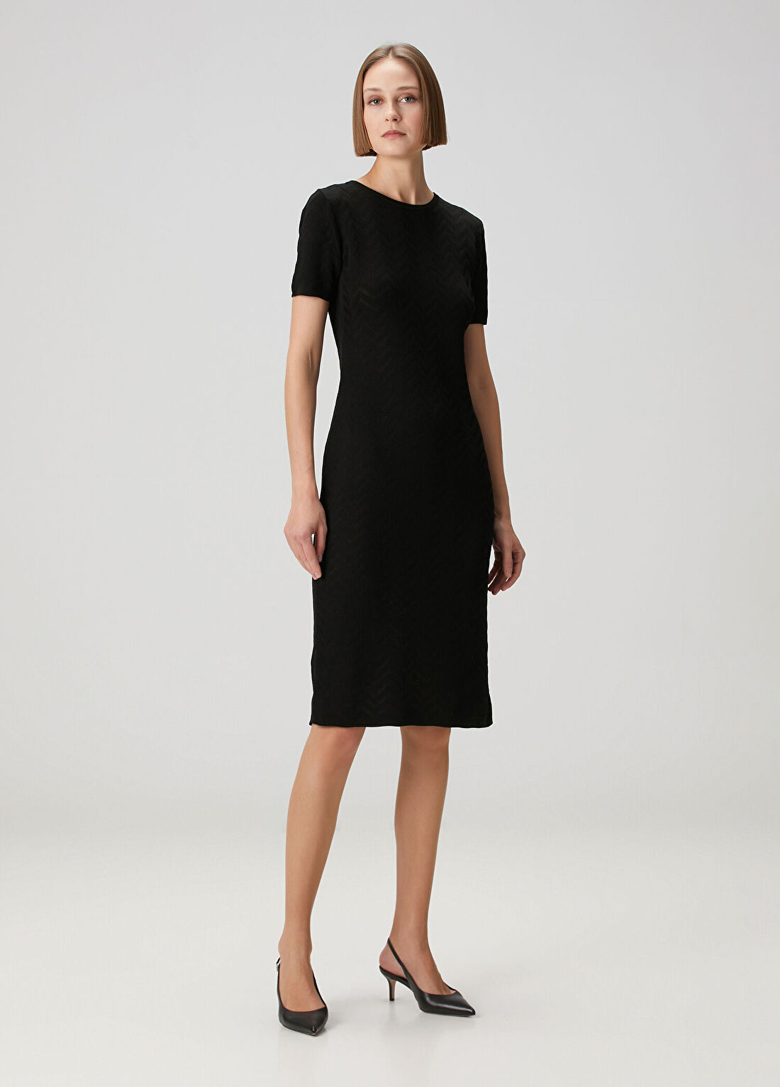 Missoni Siyah Desenli Midi Elbise görsel 2