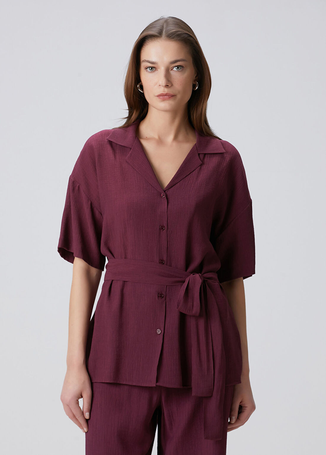 Beymen Collection Mürdüm Dokulu Gömlek görsel 3