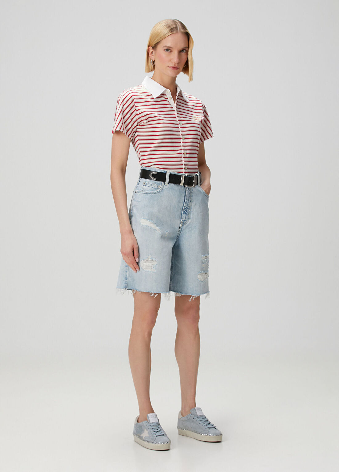 Golden Goose Mavi Bermuda Şort