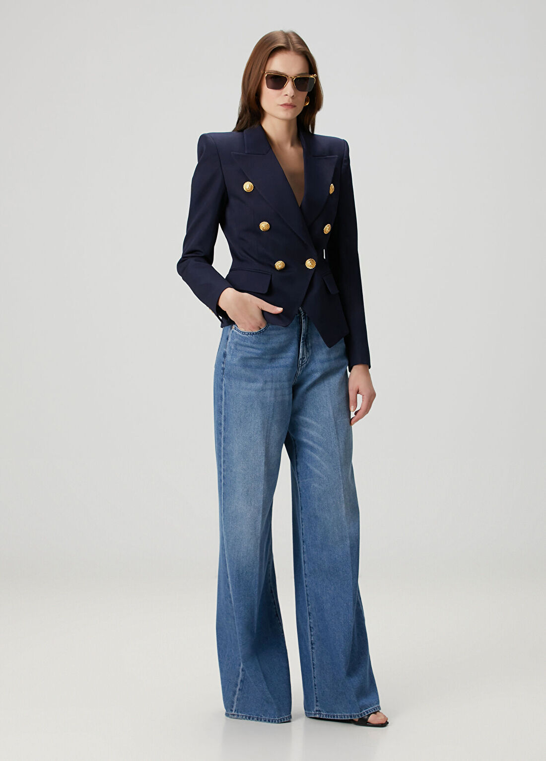 Balmain Lacivert Kruvaze Yün Ceket görsel 2