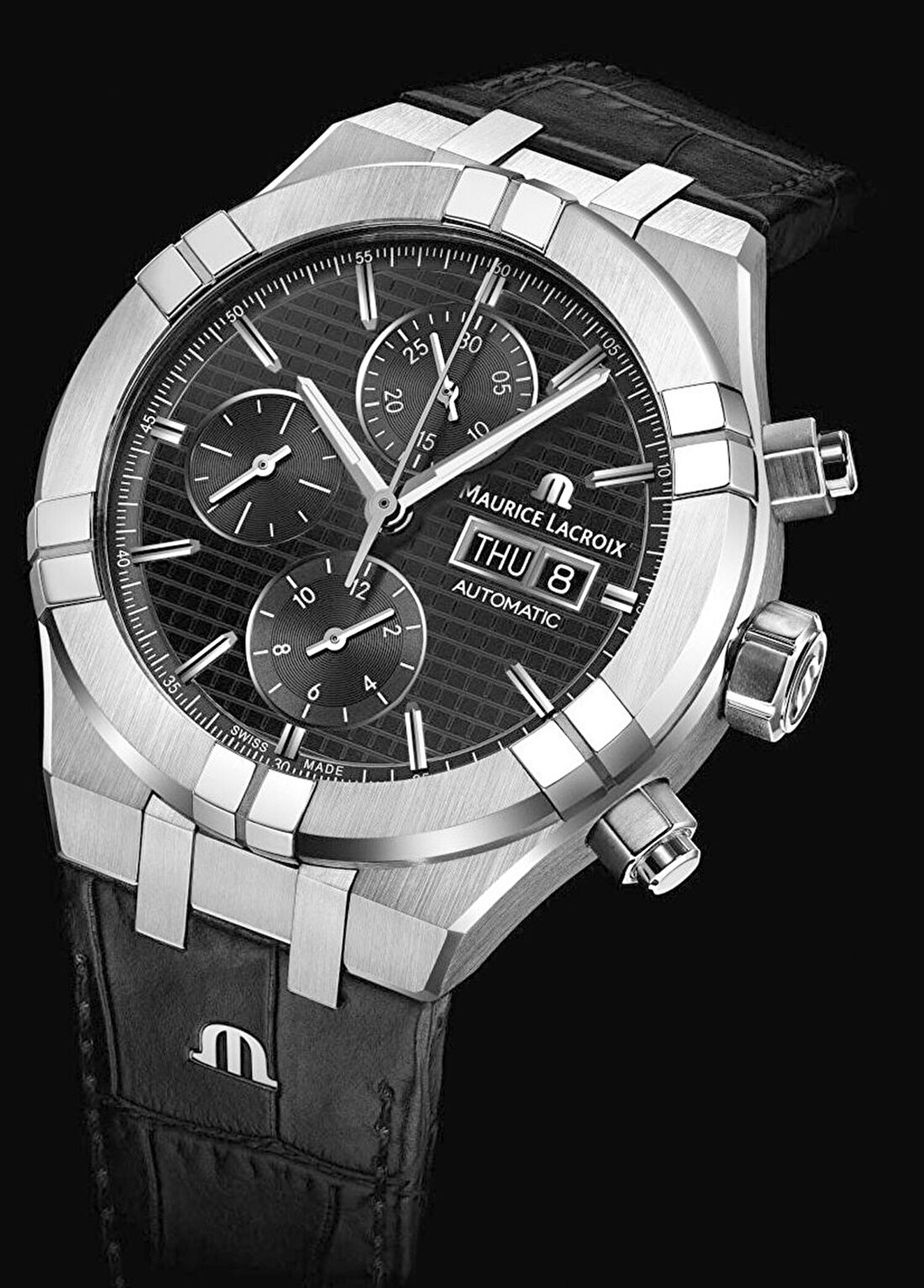 Maurice Lacroix ML-AI6038SS001330-1 Siyah Erkek Kol Saati görsel 2