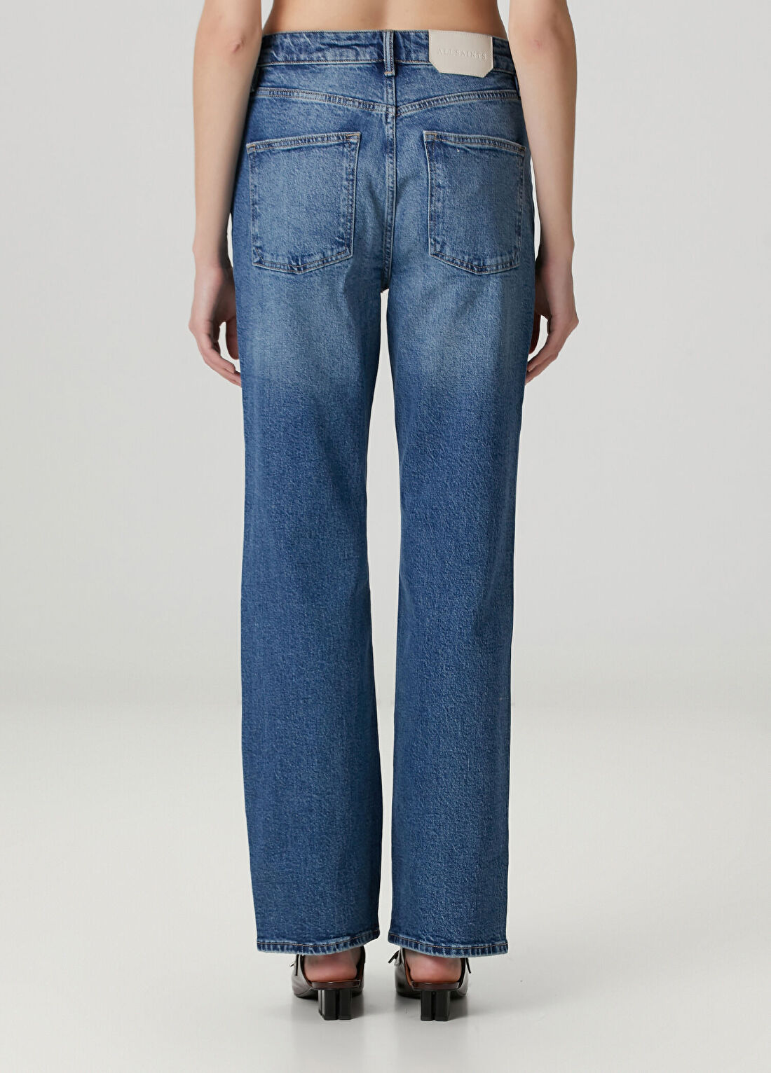 AllSaints Ida Straight Mavi Jean Pantolon görsel 4