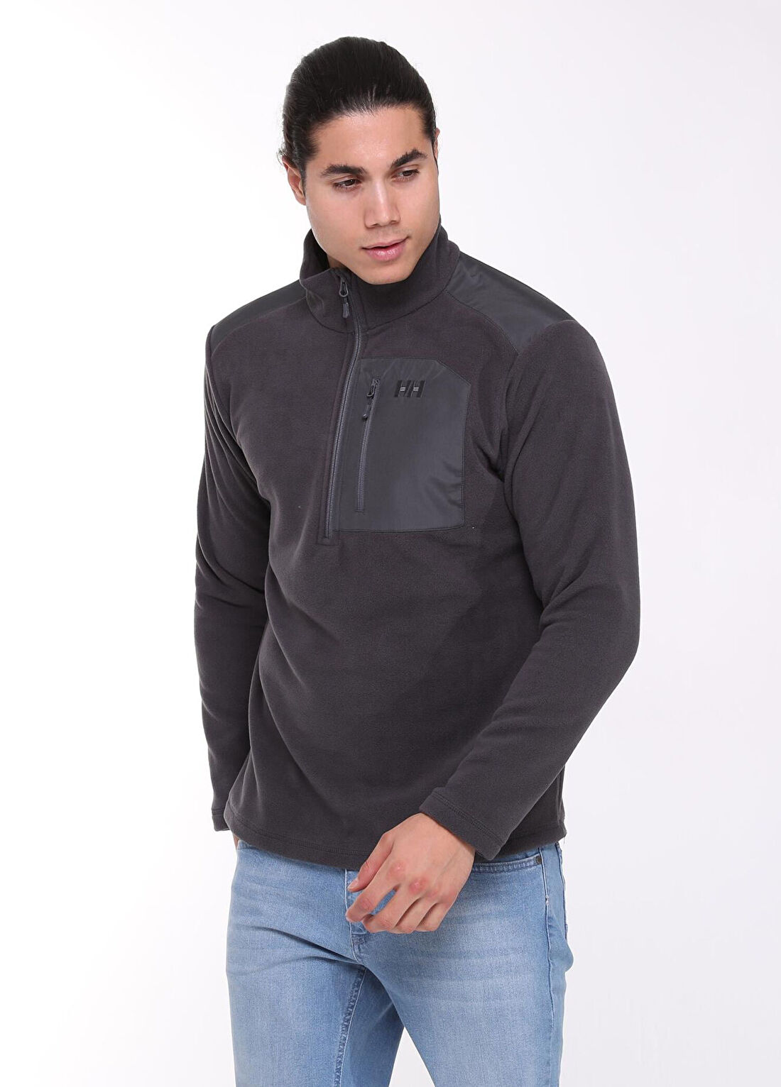 Helly Hansen Block Ebony Yarım Fermuarlı Erkek Polar görsel 2