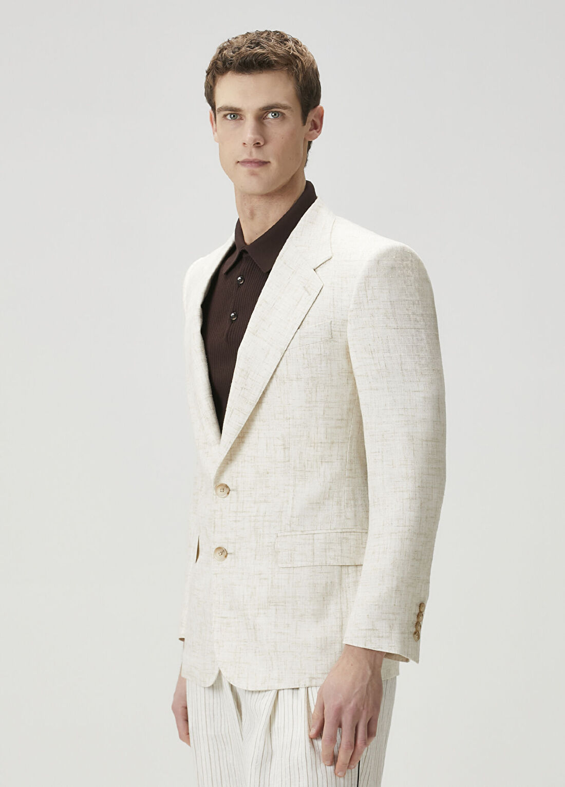 Dolce&Gabbana Bej Keten Ceket görsel 3