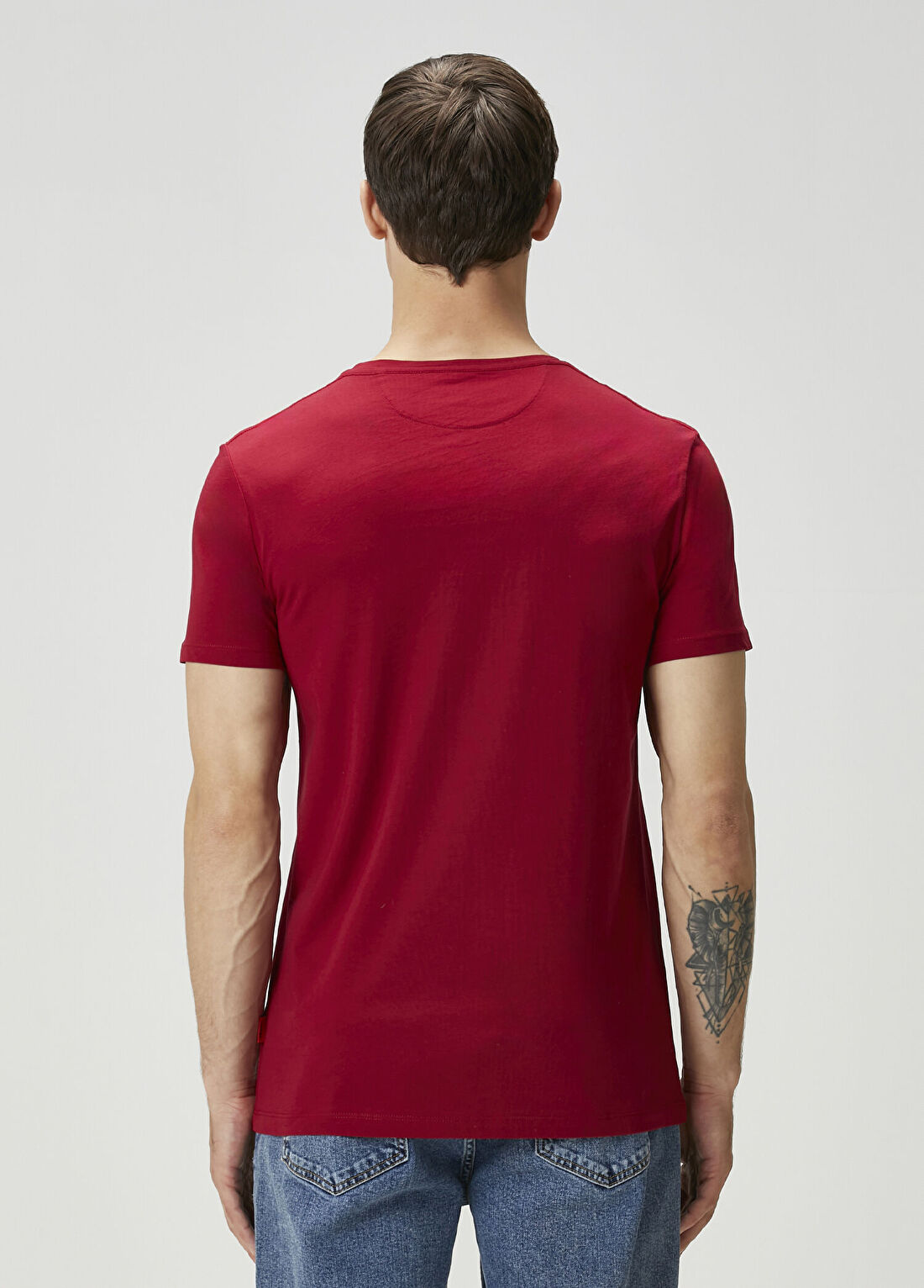 John Frank Eighty Five Bordo Baskılı T-shirt görsel 4