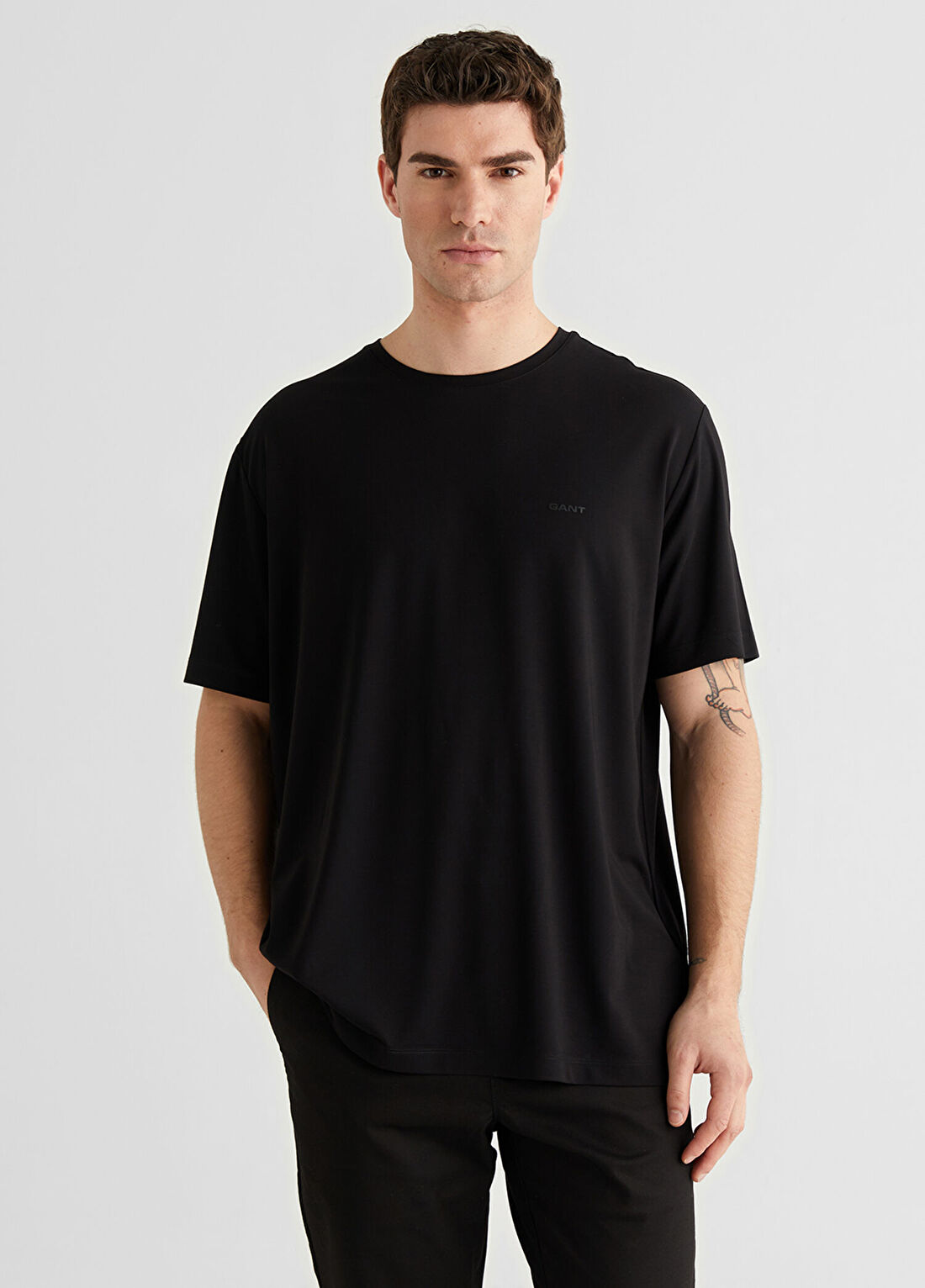 Gant Siyah Baskılı Kısa Kollu Erkek T-Shirt