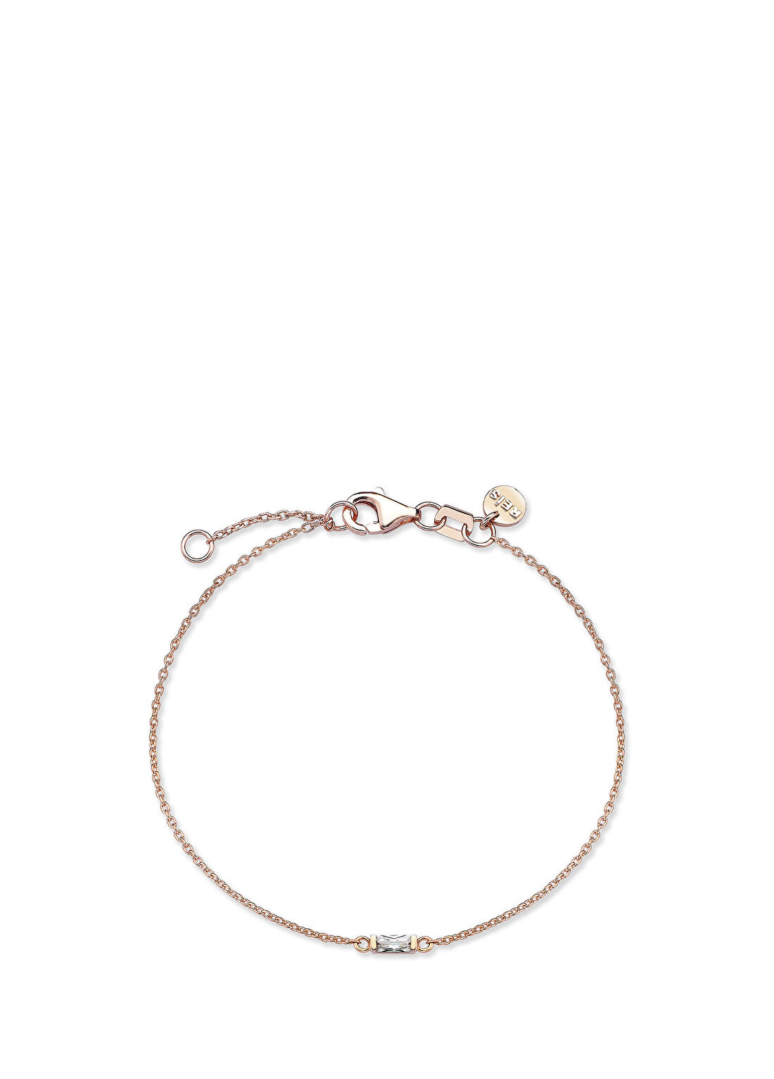 Reis Kuyumculuk Baget Swarovski 14 Ayar Rose Gold Kadın Bilezik